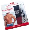 Lucky Brand Men’s Boxer Briefs – 3 Pack Soft Stretch Casual Men’s Underwear with Functional Fly Pouch Boxers (S-2XL)(Indigo Heather/Shadow Black/Tibetan Red)