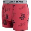 Lucky Brand Men’s Boxer Briefs – 3 Pack Soft Stretch Casual Men’s Underwear with Functional Fly Pouch Boxers (S-2XL)(Jet Black/Red Print/Grey Heather)