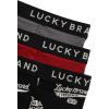 Lucky Brand Men’s Boxer Briefs – 3 Pack Soft Stretch Casual Men’s Underwear with Functional Fly Pouch Boxers (S-2XL)(Medium Grey/Jet Black Print/Red Ochre)