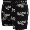 Lucky Brand Men’s Boxer Briefs – 3 Pack Soft Stretch Casual Men’s Underwear with Functional Fly Pouch Boxers (S-2XL)(Medium Grey/Jet Black Print/Red Ochre)