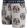Lucky Brand Men’s Boxer Briefs – 3 Pack Soft Stretch Casual Men’s Underwear with Functional Fly Pouch Boxers (S-2XL)(Mood Indigo/Grey Heather Print/Tibetan Red)