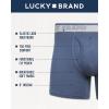 Lucky Brand Men’s Boxer Briefs – 3 Pack Soft Stretch Casual Men’s Underwear with Functional Fly Pouch Boxers (S-2XL)(Mood Indigo/Vintage Indigo Print/Charcoal Grey Heather)