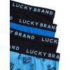 Lucky Brand Mens Boxer Briefs – 4 Pack Sport Soft Boxers for Men with No Fly Pouch – Performance Mens Underwear Boxer Briefs(Black/Blue/Azure Blue Print/Black)