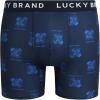 Lucky Brand Mens Boxer Briefs – 4 Pack Sport Soft Boxers for Men with No Fly Pouch – Performance Mens Underwear Boxer Briefs(Dark Grey/Medium Grey/Mood Indigo Print/Blue)