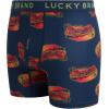 Lucky Brand Mens Boxer Briefs – 4 Pack Sport Soft Boxers for Men with No Fly Pouch – Performance Mens Underwear Boxer Briefs(Mood Indigo/Red Ochre/Print/Piquant Green)