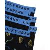 Lucky Brand Mens Boxer Briefs – 6 Pack Classic Mens Underwear Boxer Briefs with Functional Fly – Soft Cotton Boxers for Men(Jet Black/Black/Jet Black Print)