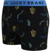 Lucky Brand Mens Boxer Briefs – 6 Pack Classic Mens Underwear Boxer Briefs with Functional Fly – Soft Cotton Boxers for Men(Jet Black/Black/Jet Black Print)
