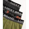 Lucky Brand Mens Boxer Shorts – 3 Pack Knit Cotton Boxers for Men with Functional Fly – Lightweight Mens Underwear Boxers(Charcoal/Black Print/Dark Green)