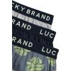 Lucky Brand Mens Boxer Shorts – 3 Pack Knit Cotton Boxers for Men with Functional Fly – Lightweight Mens Underwear Boxers(Dark Grey/Stormy Weather Print/Light Grey Heather)