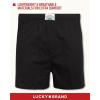 Lucky Brand Mens Boxer Shorts – 3 Pack Woven Cotton Boxers for Men with Functional Fly – Lightweight Mens Underwear Boxers(Blue/Black/Palm Tree)