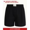Lucky Brand Mens Boxer Shorts – 3 Pack Woven Cotton Boxers for Men with Functional Fly – Lightweight Mens Underwear Boxers(December Sky Plaid/Jet Black/Jet Black Print)