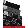 Lucky Brand Mens Boxer Shorts – 3 Pack Woven Cotton Boxers for Men with Functional Fly – Lightweight Mens Underwear Boxers(December Sky Plaid/Jet Black/Jet Black Print)