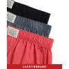 Lucky Brand Mens Boxer Shorts – 3 Pack Woven Cotton Boxers for Men with Functional Fly – Lightweight Mens Underwear Boxers(Medium Grey/Mineral Red/Jet Black)