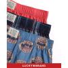 Lucky Brand Mens Boxer Shorts – 3 Pack Woven Cotton Boxers for Men with Functional Fly – Lightweight Mens Underwear Boxers(Mood Indigo Plaid/Mineral Red/Coronet Blue Print)
