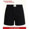 Lucky Brand Mens Boxer Shorts – 3 Pack Woven Cotton Boxers for Men with Functional Fly – Lightweight Mens Underwear Boxers(Plaid/Smoked Pearl Print/Jet Black)