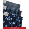 Lucky Brand Mens Boxer Shorts – 3 Pack Woven Cotton Boxers for Men with Functional Fly – Lightweight Mens Underwear Boxers(Total Eclipse Plaid/Medium Grey/Total Eclipse Print)