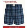 Lucky Brand Mens Boxer Shorts – 3 Pack Woven Cotton Boxers for Men with Functional Fly – Lightweight Mens Underwear Boxers(Total Eclipse Plaid/Medium Grey/Total Eclipse Print)