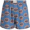 Lucky Brand Mens Boxer Shorts – 6 Pack Relaxed Fit Cotton Boxers with Functional Fly and Elastic Waistband (Sizes: S-XL)(Mood Indigo Plaid/Mineral Red/Coronet Blue Print)