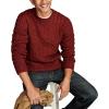 Lucky Brand Men’s Cable Crew Neck Sweater(Cabernet)