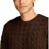 Lucky Brand Men’s Cable Crew Neck Sweater(Chocolate Torte)