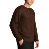 Lucky Brand Men’s Cable Crew Neck Sweater(Chocolate Torte)