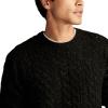 Lucky Brand Men’s Cable Crew Neck Sweater(Dark Black)