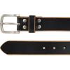 Lucky Brand Men’s Casual and Dress Leather Belts with Metal Buckle(Raw Edge – Black)