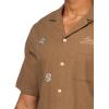 Lucky Brand Men’s Embroidered Camp Collar Shirt(Teak)