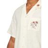 Lucky Brand Men’s Embroidered Camp Collar Shirt(Whisper White)