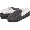 Lucky Brand Men’s Faux Wool Sherpa Lined Slipper(Black/White)