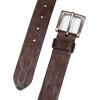 Lucky Brand Men’s Genuine Leather Belt | Classic | Casual | Everyday | Western | American Heritage | Metal Buckle(Aztec Embossed – Brown)