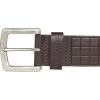 Lucky Brand Men’s Genuine Leather Belt | Classic | Casual | Everyday | Western | American Heritage | Metal Buckle(Grid Tooled Embossed – Brown)