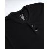 Lucky Brand Men’s Henley Shirt – Long Sleeve Waffle Knit Cotton Henley Thermal Shirt – Undershirts for Men(Jet Black)