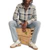 Lucky Brand Men’s Indigo Plaid Western Long Sleeve Shirt(Multi)