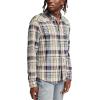 Lucky Brand Men’s Indigo Plaid Western Long Sleeve Shirt(Multi)