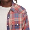 Lucky Brand Men’s Indigo Plaid Western Long Sleeve Shirt(Red Multi)