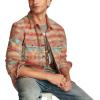 Lucky Brand Men’s Jacquard Humboldt Utility Shirt(Orange Multi)