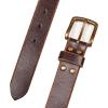 Lucky Brand Men’s Jeans Leather Belt| Classic| Casual| Dress| Everyday| American Heritage| Genuine Leather| Metal Buckle(Raw Edge – Brown)