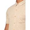 Lucky Brand Men’s Linen Short Sleeve Button Up Shirt(Plaza Taupe)