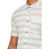 Lucky Brand Men’s Linen Short Sleeve Stripe Button Up Shirt(Multi)