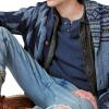Lucky Brand Mens Men’s Cloud Soft Henley Sweater(Dark Denim)