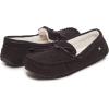 Lucky Brand Mens Micro-Suede Moccasin Slippers with Faux Sherpa Lining(Black)