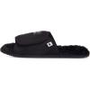 Lucky Brand Mens Microsuede Memory Foam Open Toe Slippers, Cool Adjustable Strap Indoor Outdoor House Sliders for Men(Black/Black)