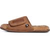 Lucky Brand Mens Microsuede Memory Foam Open Toe Slippers, Cool Adjustable Strap Indoor Outdoor House Sliders for Men(Tan)