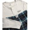 Lucky Brand Men’s Pajama Set – 2 Piece Long Sleeve Crewneck Mens Shirts and Flannel Lounge Pants – Cozy Pajama Pants Set S-XL(Oatmeal Heatherdecember Sky Plaid)