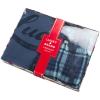 Lucky Brand Men’s Pajama Set – 2 Piece Long Sleeve Crewneck Mens Shirts and Flannel Lounge Pants – Cozy Pajama Pants Set S-XL(Vintage Indigo/Vintage Indigo Print)