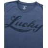 Lucky Brand Men’s Pajama Set – 2 Piece Long Sleeve Crewneck Mens Shirts and Flannel Lounge Pants – Cozy Pajama Pants Set S-XL(Vintage Indigo/Vintage Indigo Print)