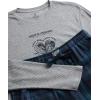 Lucky Brand Men’s Pajama Set – 2 Piece Long Sleeve Waffle Knit Top and Flannel Fleece Thermal Pants – Cozy Men’s Base Layers(Grey Heather/Mood Indigo Plaid)