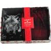 Lucky Brand Men’s Pajama Set – 2 Piece Long Sleeve Waffle Knit Top and Flannel Fleece Thermal Pants – Cozy Men’s Base Layers(Jet Black/Jet Black/Red Plaid)