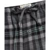 Lucky Brand Men’s Pajama Set – 2 Piece Long Sleeve Waffle Knit Top and Flannel Fleece Thermal Pants – Cozy Men’s Base Layers(Jet Black/Medium Grey Plaid)